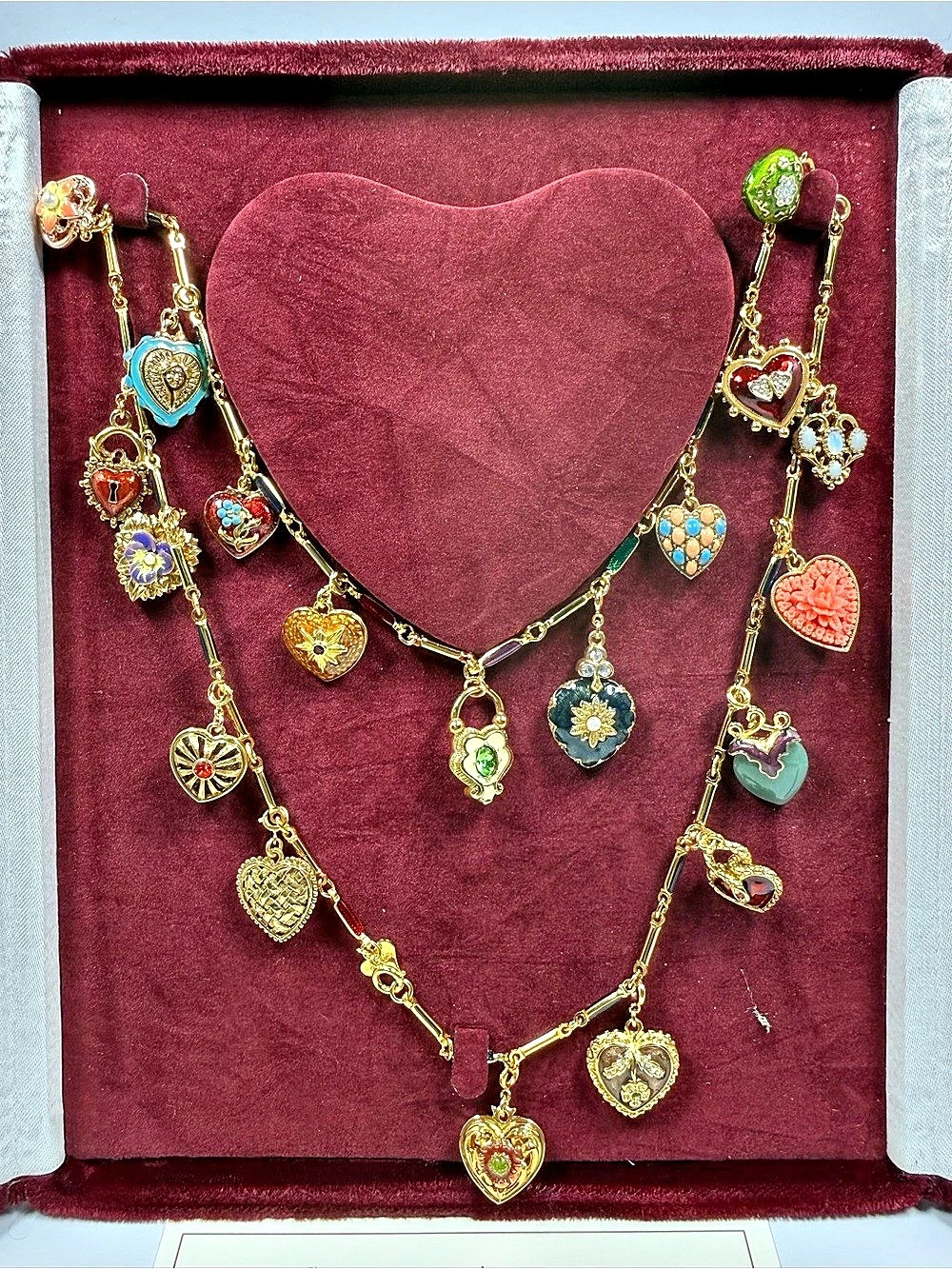 Joan Rivers Hearts & Flowers Charm Necklace Multicolor
